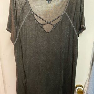 TORRID Black Cage Style Shirt